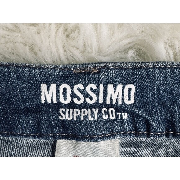 Mossimo Denim Skirt 10/30 (31x16.5) Blue Straight Distressed Super Stretch Women - Picture 4 of 8